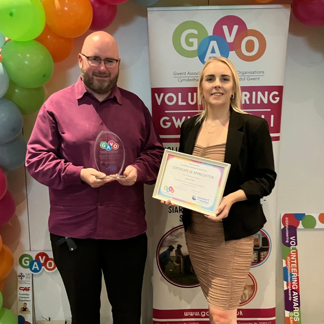 Sparkle Volunteer Anthony Wilkins wins award at the GAVO Newport Volunteering Awards